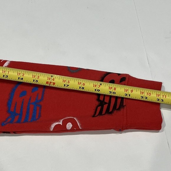 Kid’s Youth Red Pullover Red Hoodie Sweatshirt NB Graffiti Design Medium (10/12) - Picture 14 of 16